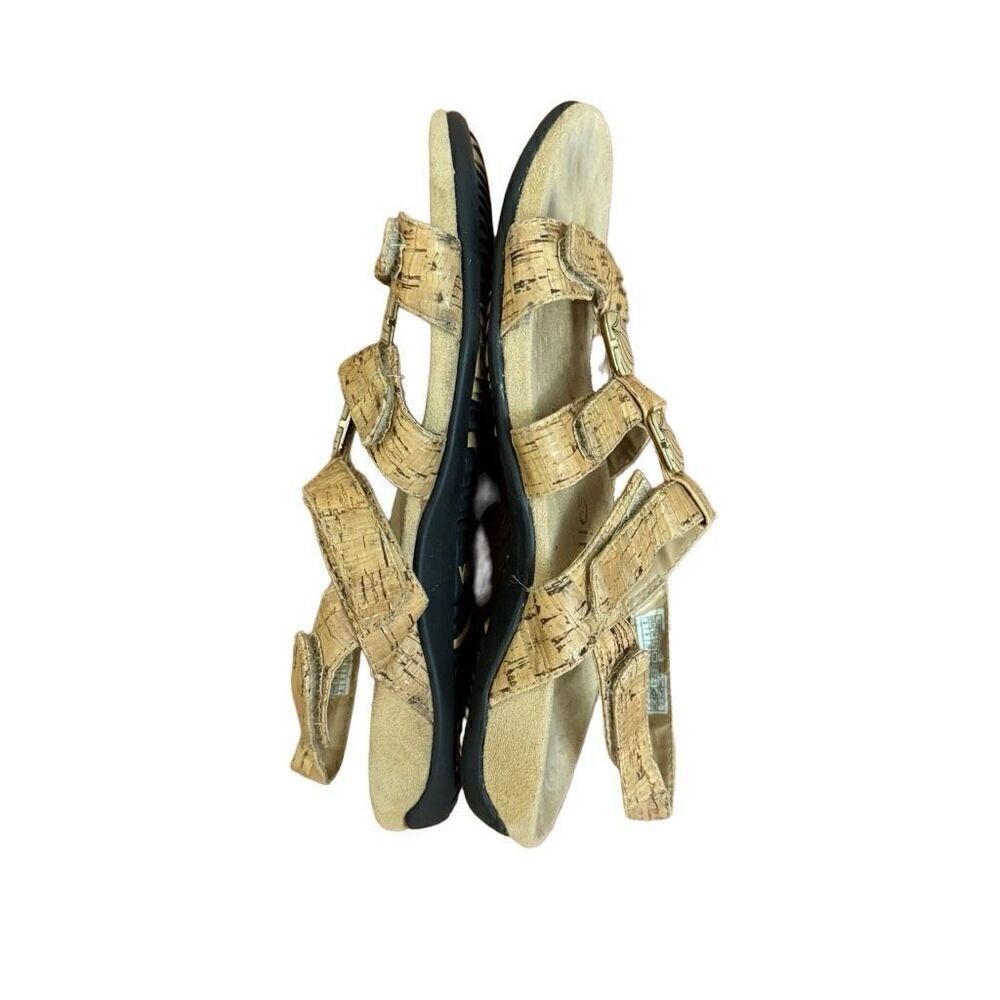 Vionic Amber Adjustable Gold Cork Sandals Size 8 - Picture 3 of 7